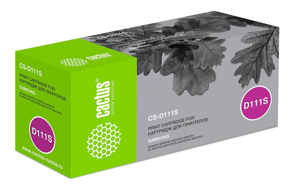 Картридж лазерный Cactus CS-D111S MLT-D111S черный (1000стр.) для Samsung Xpress M2022/M2020/M2021/M2020W/M2070 фото 1