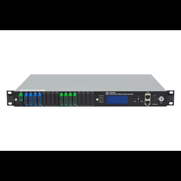Оптический усилитель VERMAX для сетей КТВ, 1 вход, 8*21dBm выход, CWDM 1310/1490/1550, RT1, 1U фото 1