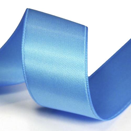 Атласная лента двухсторонняя премиум 15 мм 100 м голубая фото 1