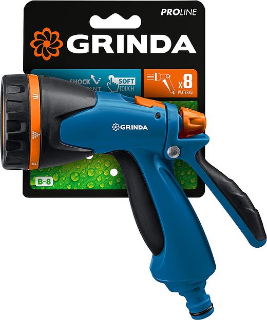 GRINDA B-8, 8 режимов, курок сзади, двухкомпонентный, поливочный пистолет, PROLine (429110) фото 5