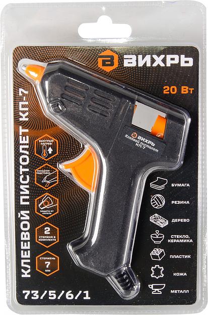 Клеевой пистолет Вихрь КП-7 20Вт 5гр/мин стерж.:7мм (73/5/6/1) фото 6