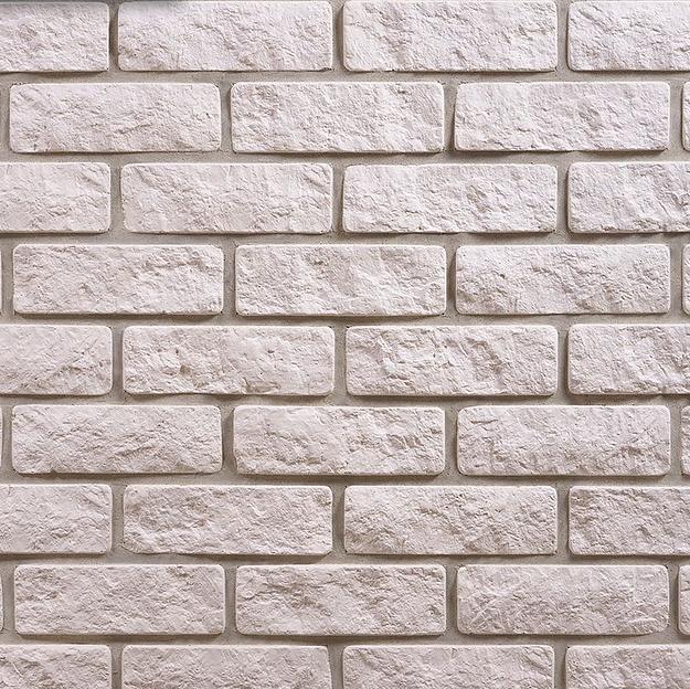 Гипсовый камень Колотый кирпич Белый фото 1