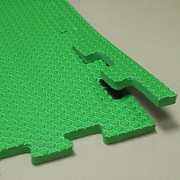 Мягкий пол, коврики-пазлы 100x100 см, толщина 1,4 см, тиснение СОТЫ, Цвет Зеленый, Толщина модуля 14 мм фото 1