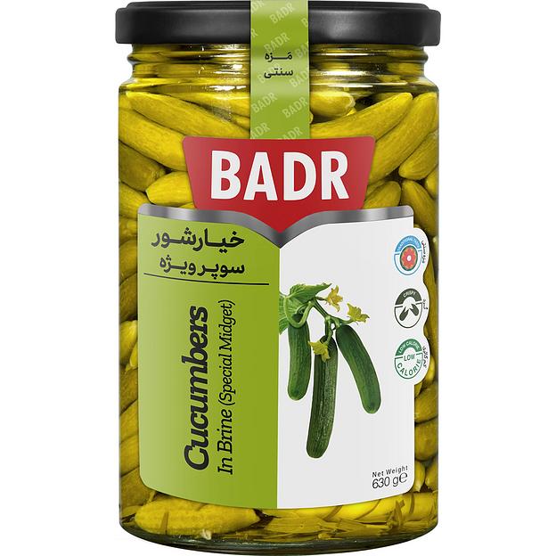 Огурцы в рассоле BADR «Спешл» в стеклянной банке, 630 г ОПТ фото 1