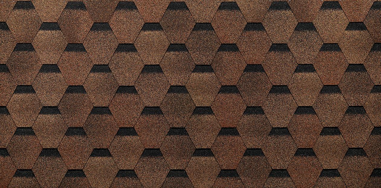 Гибкая черепица Döcke PIE Eurasia «Шестигранник» светло-коричневый опт фото 1