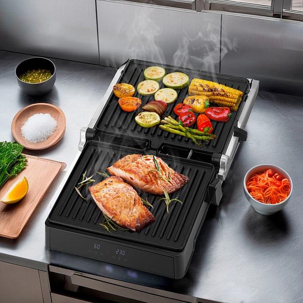 Электрогриль Kitfort КТ-3664 2000Вт серебристый/черный фото 7