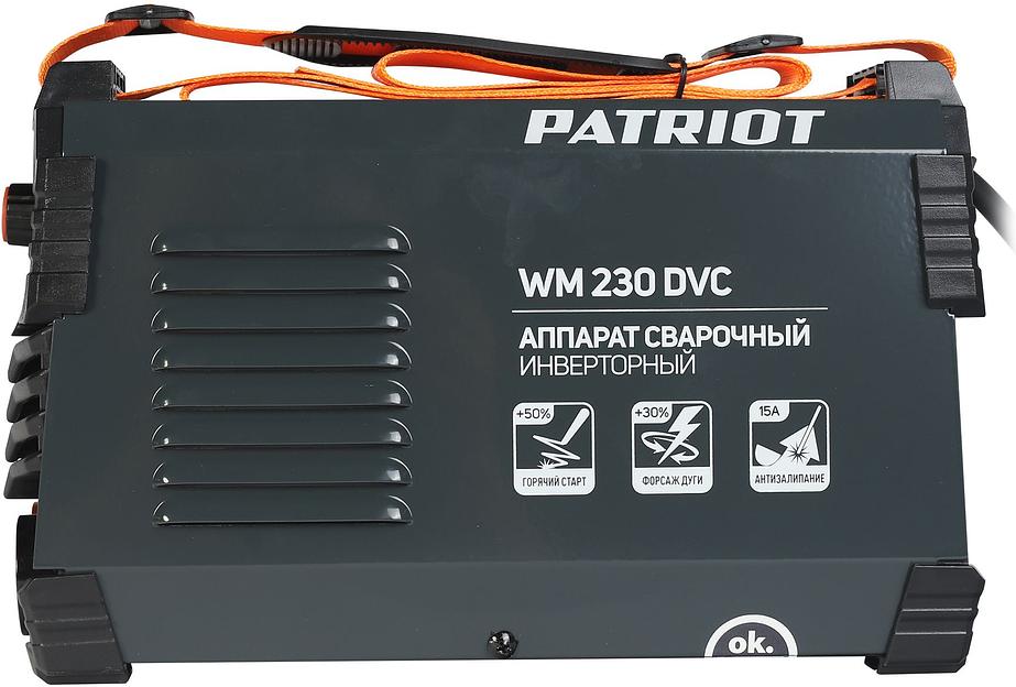 Сварочный аппарат Patriot WM230DVC инвертор ММА 10.7кВт (кейс в комплекте) фото 1
