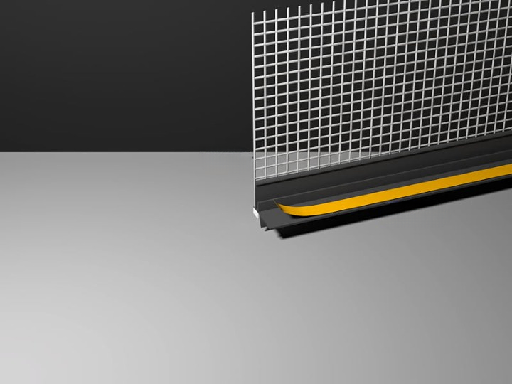 Оконный профиль ProfiGips примыкающий 6 мм с сеткой, серый графит 2,5/3 м ОПТ фото 1