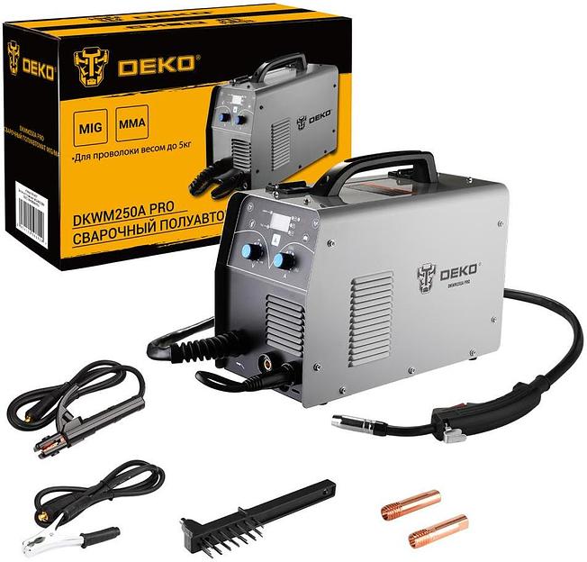 Сварочный полуавтомат Deko DKWM250A MIG-MAG/ММА 7кВт фото 1