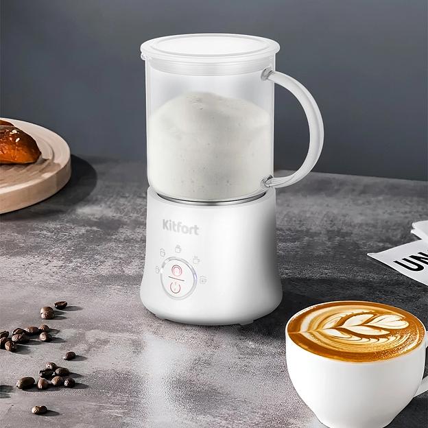Взбиватель молока Kitfort КТ-7199-2 500Вт 780мл. белый фото 8