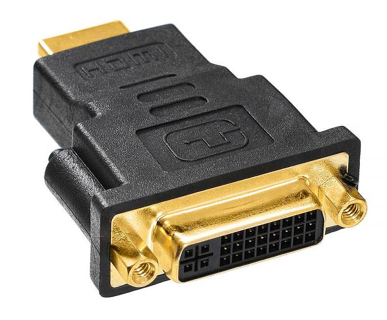 Переходник Buro HDMI-19M-DVI-I(F)-ADPT DVI-I(f) HDMI (m) черный фото 1