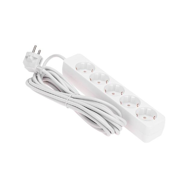PROconnect (13-4213) Удлинитель 5 гнезд, 5м, 3х0,75мм?, с/з, белый фото 1