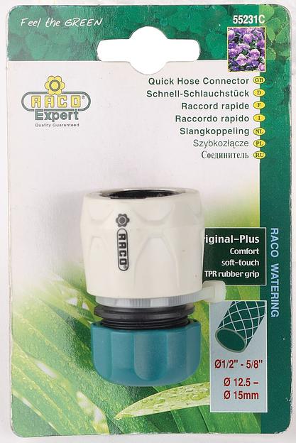 RACO COMFORT-PLUS, 1/2″, из ABS-пластика с TPR, для шланга, быстросъемный соединитель (4248-55231C) фото 2