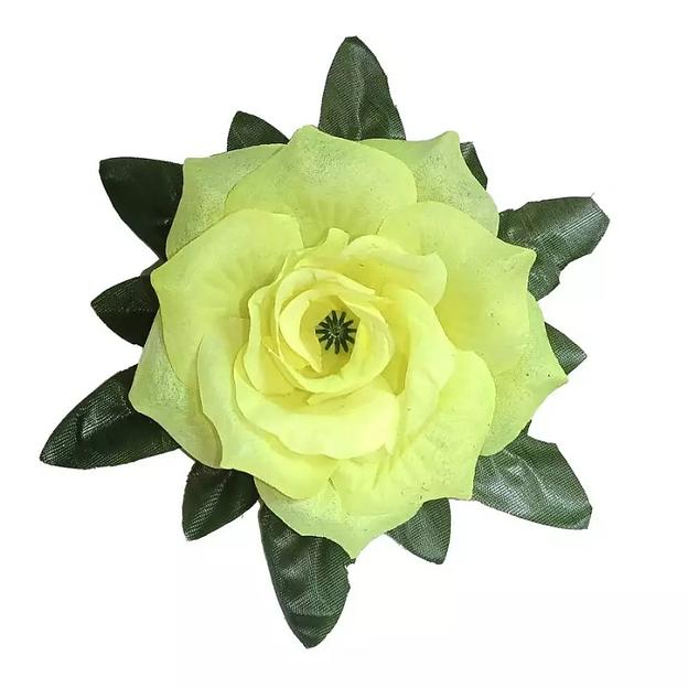 Головка розы Абелина с листом 5сл 18см 1-1-2 445АБВ-л072-198-191-172 1/20 фото 3