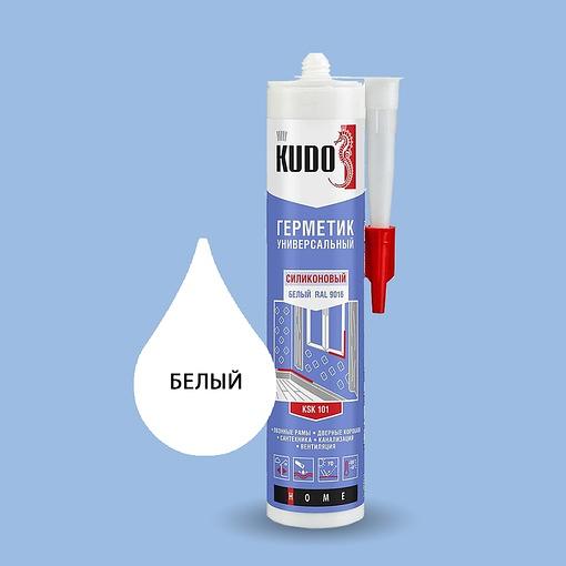 Герметик силиконовый универсальный Kudo Home, белый, 280 мл, Опт фото 1
