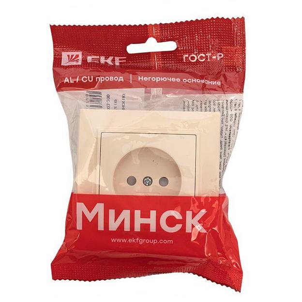 EKF ERR10-022-200 Розетка 1-мест. СП б/з 10 А с защ. штор. бежевый Минск EKF фото 4
