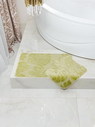 Комплект ковриков для ванной комнаты My Crystal серия Gold 60х100 см и 50х60 см, зеленый, опт фото 3