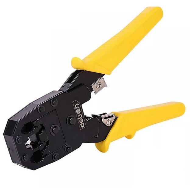 OEM Обжимные клещи Deli DL2468 8P(RJ-45), 6P(RJ-14 и RJ-12), 4P(RJ-9) 200мм, в комплекте инструмент для снятия изоляции и набор коннектеров oem фото 4