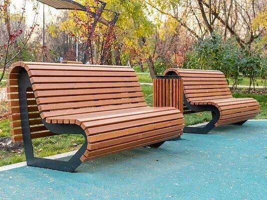 Металлическая скамейка парковая «Новая волна» ОПТ фото 2