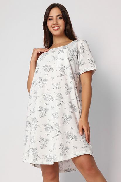 Женская сорочка «Очарование», экрю (серые крокусы), опт фото 2