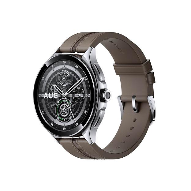 Смарт часы Xiaomi Watch 2 Pro-Bluetooth Silver Case with Brown Leather Strap M2234W1 фото 1