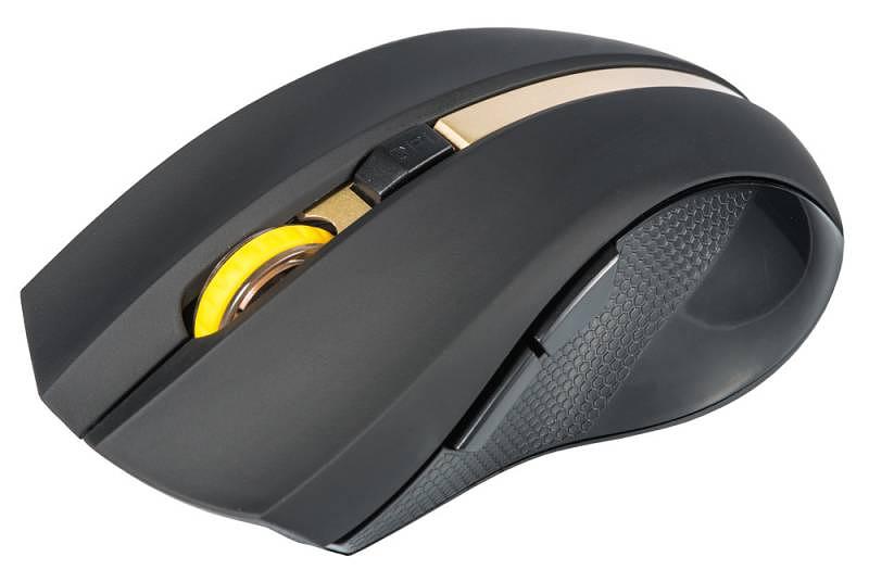 Мышь Оклик 495MW черный/золотистый оптическая (1600dpi) беспроводная USB (6but) фото 2