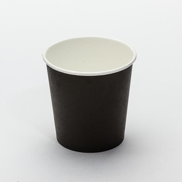 Стакан картонный 100мл 1-сл. черный d62мм - 50 шт фото 1