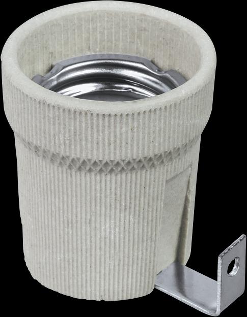 Патрон Е27 керамический с держателем фото 1