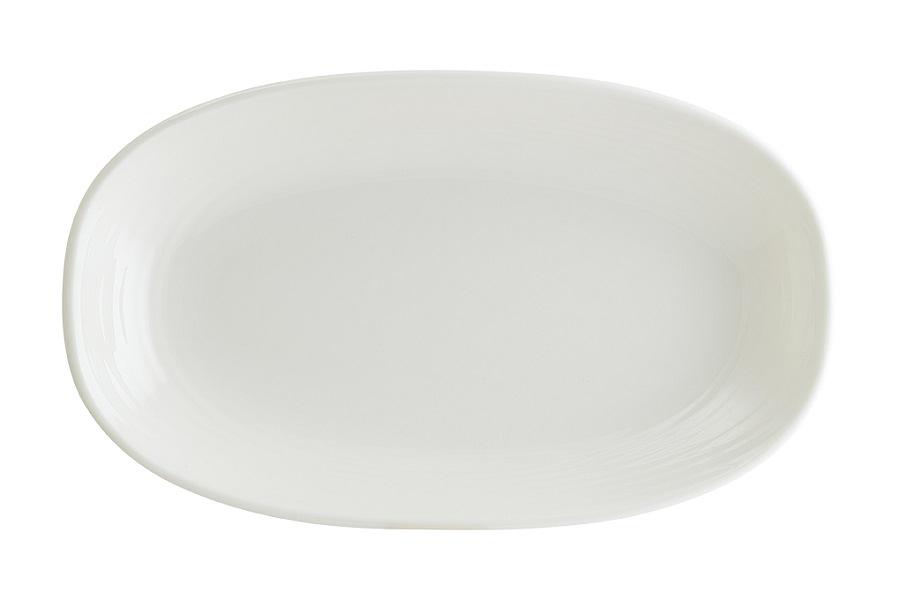 Блюдо овальное 290*170 мм. Белый, форма Луп узкая полоска /1/6/ фото 1