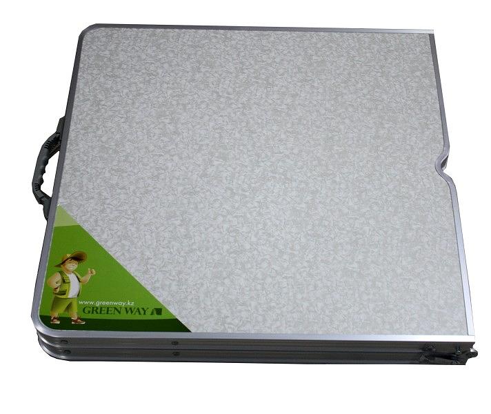 Стол туристический раскладной с 4 табуретами Green Way серый фото 2