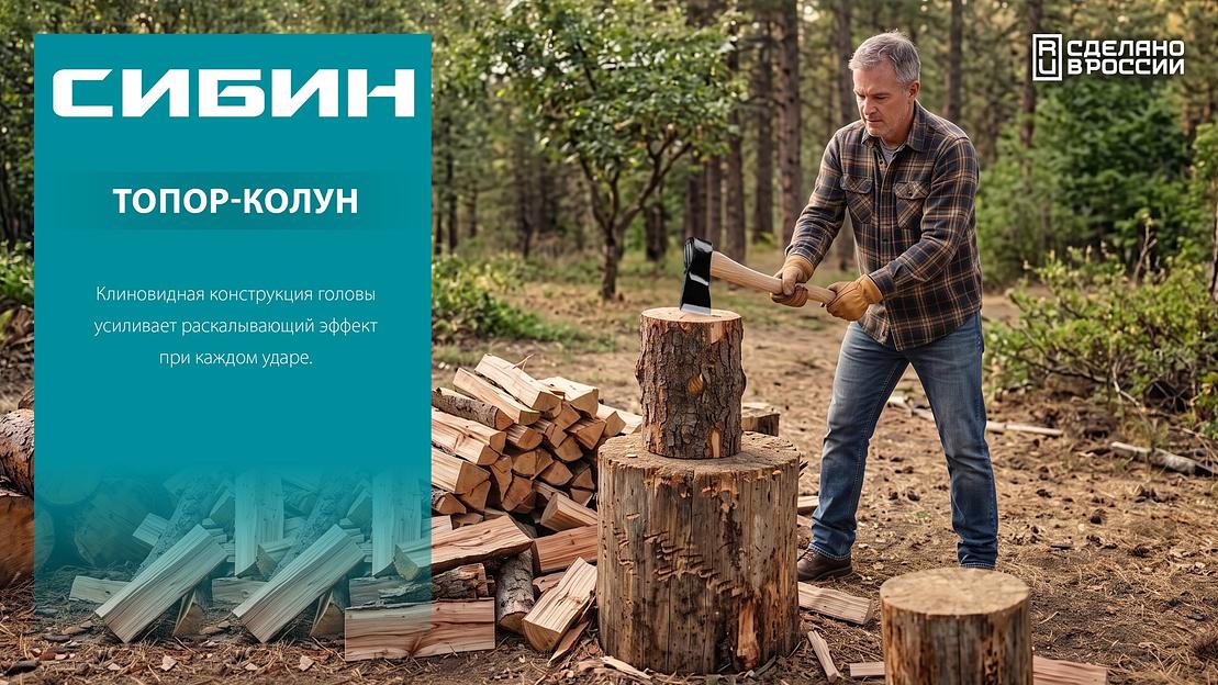 СИБИН 1500/1800 г, 500 мм, топор-колун (20727-15) фото 5