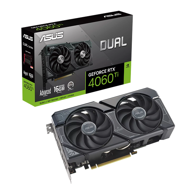 Видеокарта ASUS GeForce RTX4060Ti AE GDDR6 16GB DUAL-RTX4060TI-A16G фото 1