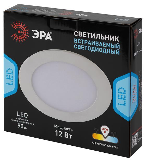 Эра Б0046896 LED 1-12-4K/LM Светильник светодиодный круглый LED 12W 220V 4000K фото 1