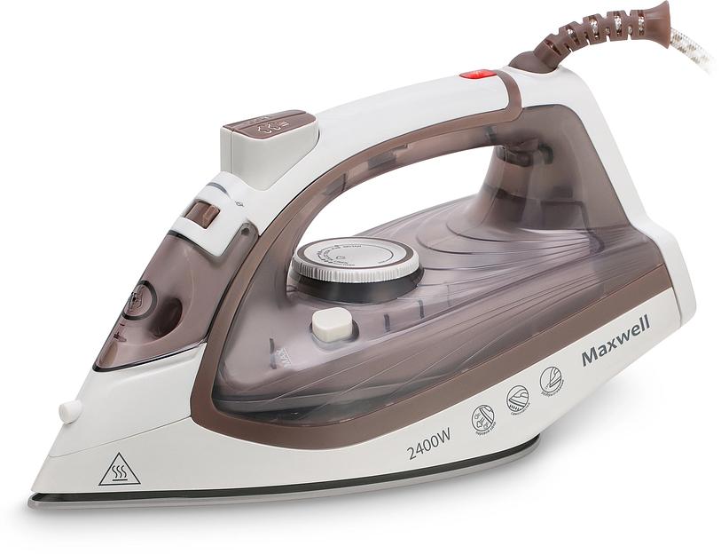 Утюг Maxwell MW-3047 2400Вт белый/коричневый фото 1