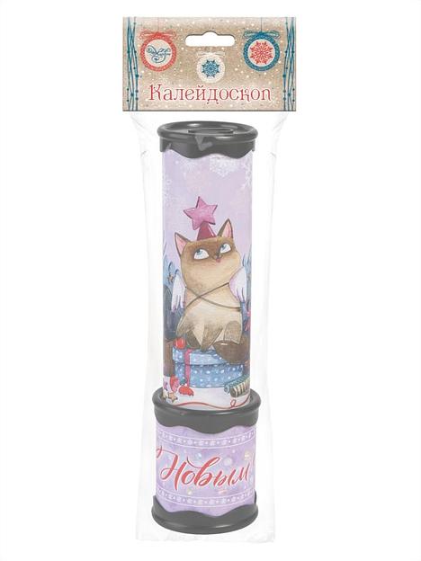Новогодняя игрушка детская Калейдоскоп «Котик» 20×5,6 см, 80341, опт фото 2