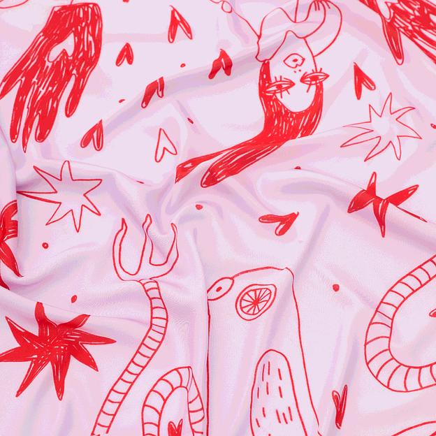 Женский платок «Заяц и Голубь» искусственный шёлк Армани 55×55 см фото 10