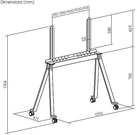 Подставка для телевизора Ultramounts UM312B черный 49"-75" макс.40кг напольный фото 6