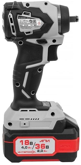 Гайковерт Интерскол ГАУ-250/36ВЭ аккум. патрон:квад.3/8" (863.2.2.70) фото 3