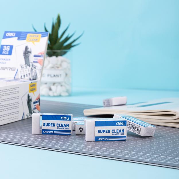 Набор ластиков Deli EH222-P прямоугольный 45х22.5х10.5мм белый картон.кор. (36шт) фото 9