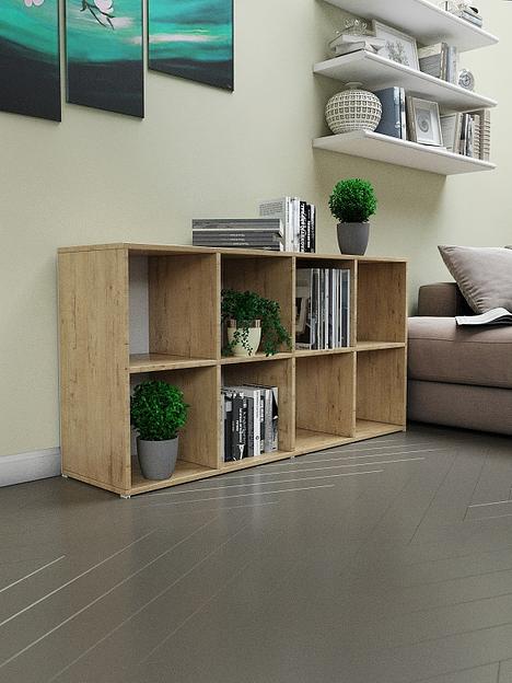 Стеллаж универсальный 8-секционный Wood&Stone «Малави» 320 дуб бунратти 136×34.5×69.3 см фото 4