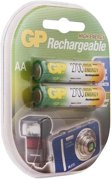 Перезаряжаемые аккумуляторы GP 270AAHC AA, емкость 2650 мАч - 2 шт. в клемшеле GP 4891199077746 фото 2