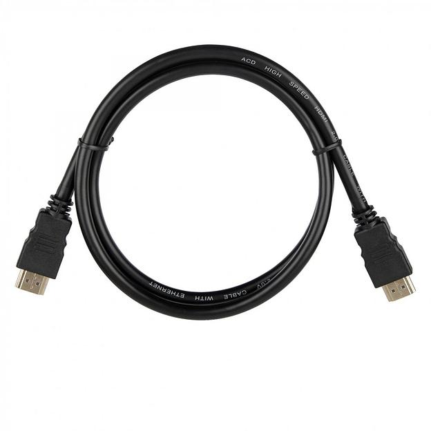 Кабель ACD Кабель ACD-DHHM2-10B |ACD-DHHM2-10B| HDMI 2.0, Golden Plated,19m/19m, Черный, 1м (742224) фото 1