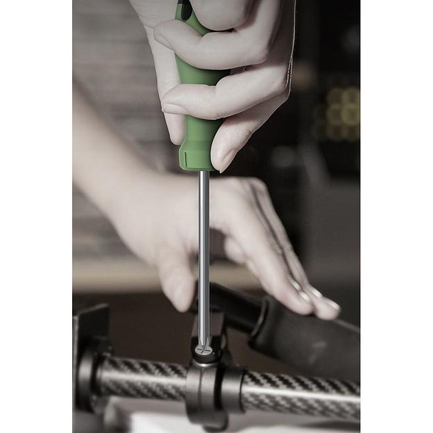 Крестовая отвертка "Home Series Green" Deli HT1206L PH2x150мм Эксклюзивный дизайн, рукоятка из высококачественного софттач пластика фото 5