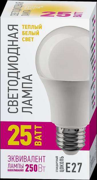 Лампа светодиодная 25вт OLL-A60-25-230-2.7K-E27-PROMO ОНЛАЙТ фото 1