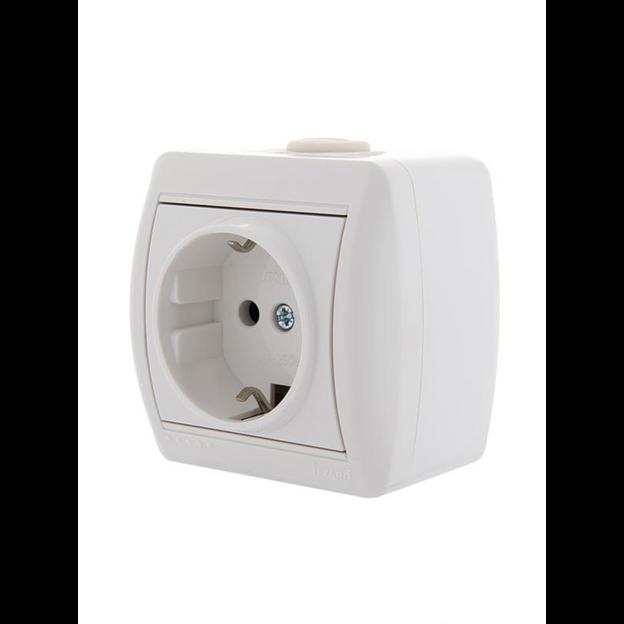 Розетка 1-м ОП Nata 16А IP20 с заземл. керамика бел. LEZARD 710-0200-122 фото 4