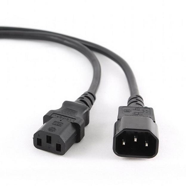 Кабель Cablexpert Кабель питания сист.блок-монитор Cablexpert PC-189-1-1.8M, 1.8м, C13-C14, Сечение провода 3x1кв.мм., черный, с заземлением {100} (792624) фото 1