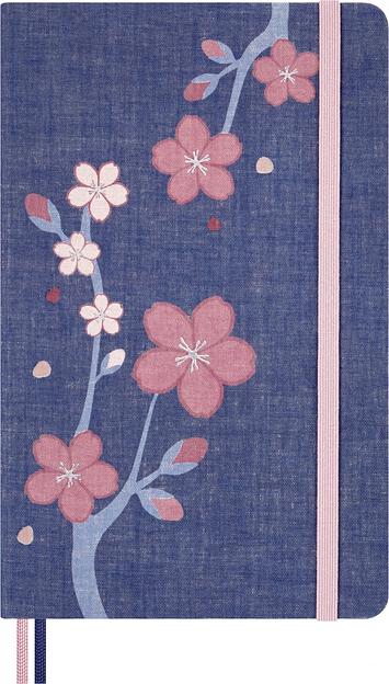 Блокнот Moleskine LIMITED EDITION SAKURA LESU08QP060 Large 130х210мм обложка текстиль 176стр. линейка синий 2025 фото 1