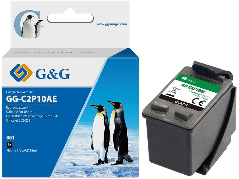 Картридж струйный G&G GG-C2P10AE 651 черный (12мл) для HP DeskJet 5575/5645 фото 1