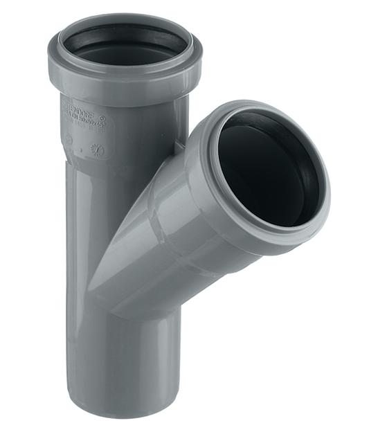 Тройник канализационный 45 град. 50 фото 1