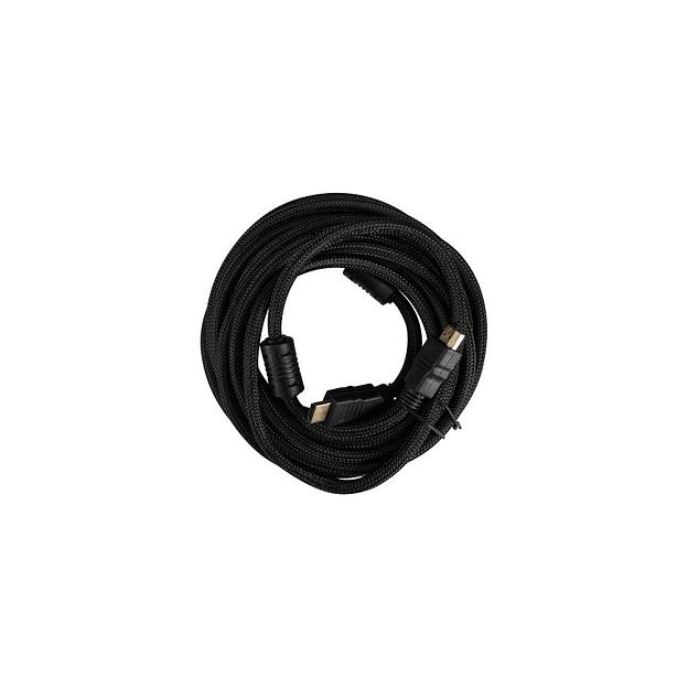 Кабель аудио-видео Buro HDMI (m) - HDMI (m), ver 1.4, 5м, GOLD, ф/фильтр, черный [hdmi-v1.4-5mc] фото 1